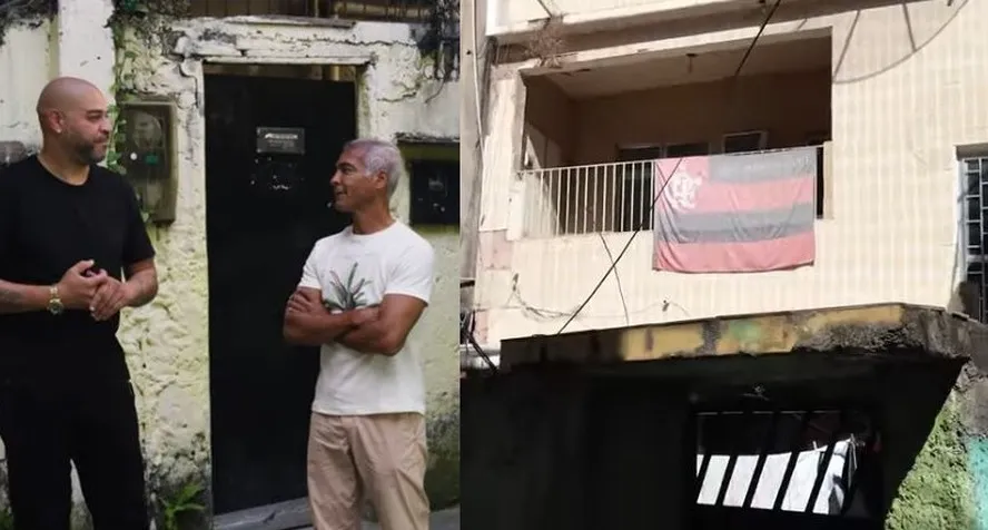 Adriano leva Romário para conhecer a casa onde cresceu na Vila Cruzeiro — Foto: reprodução/ youtube