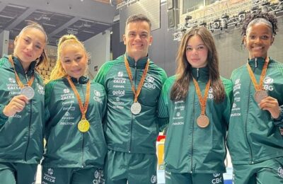 Ginastas brasileiros encerram competicao na hungria com cinco podios