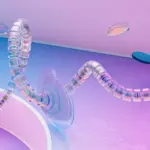 Abstract 3D render showcasing a futuristic neural network and AI concept.