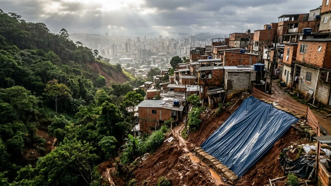 Morros encostas e ocupação irregular Juiz de Fora
