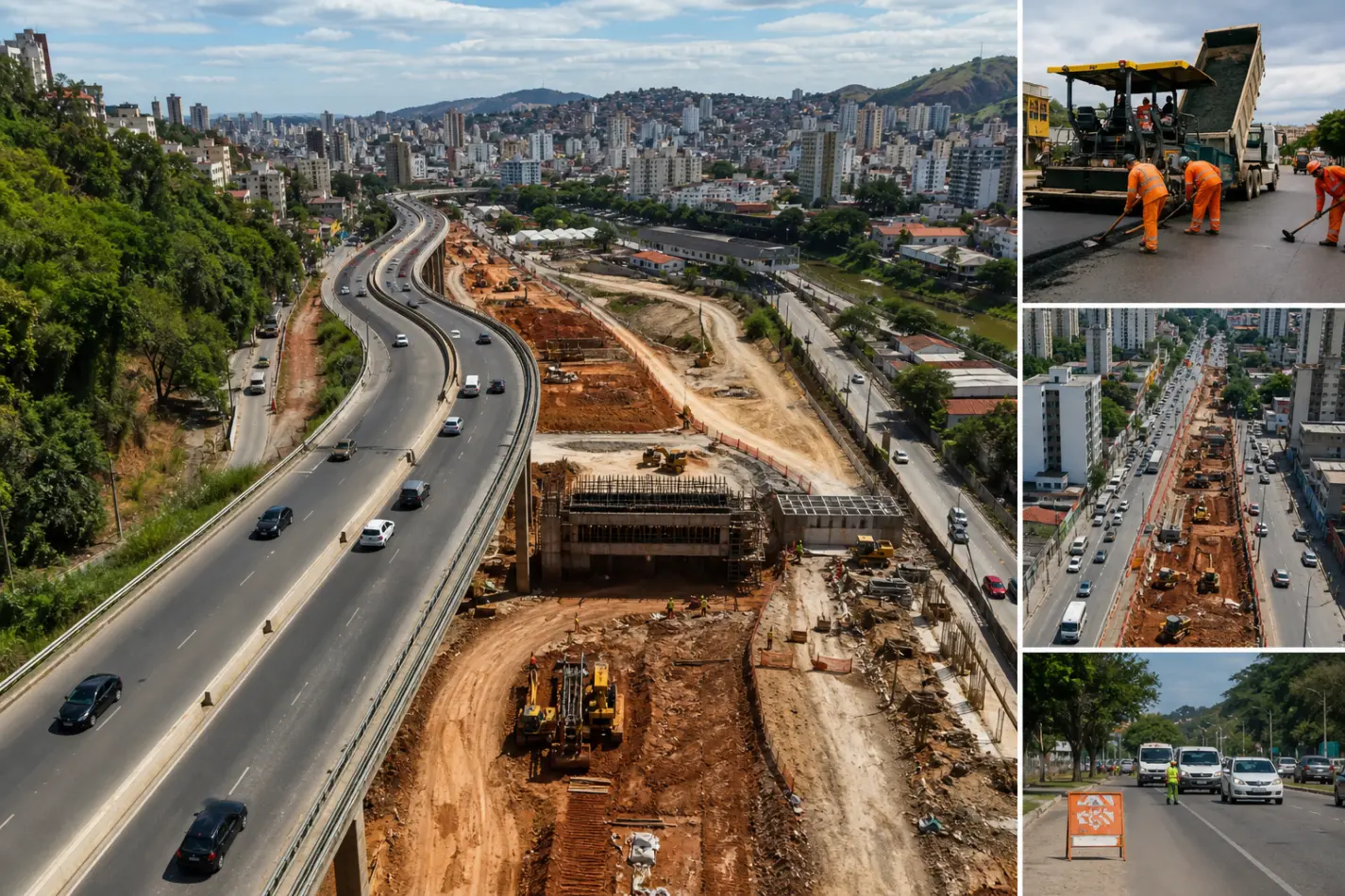 obras viárias em Juiz de Fora e os trechos afetados 