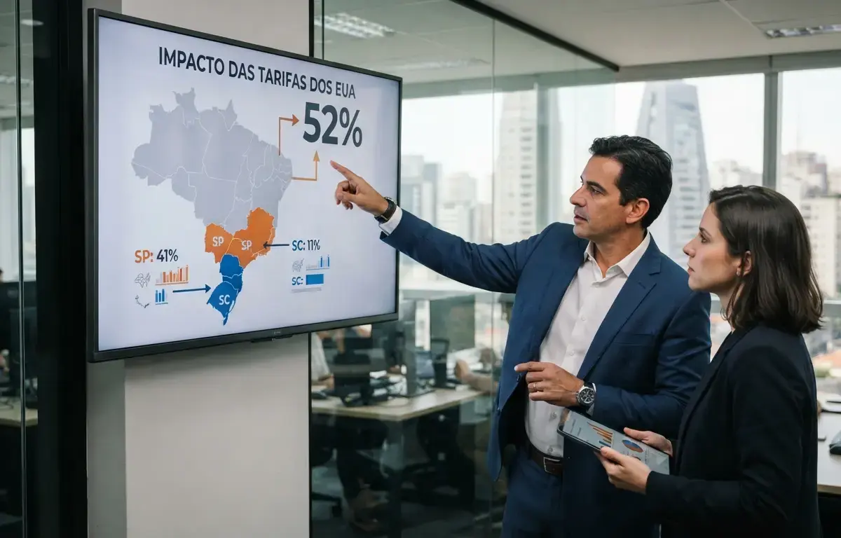 Estados de São Paulo e Santa Catarina concentram 52% do impacto de novas tarifas dos EUA