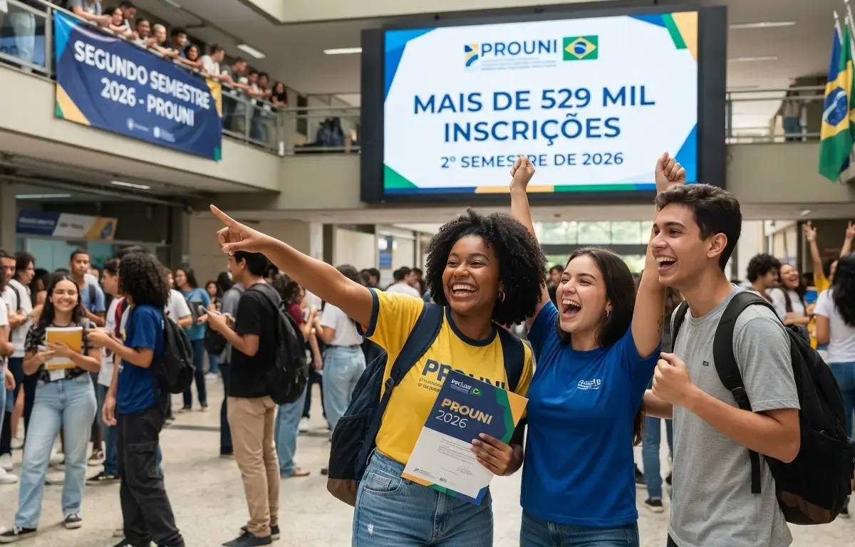 Prouni registra mais de 529 mil inscrições para o segundo semestre de 2026