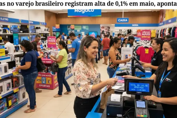 Vendas no varejo brasileiro registram alta de 0,1% em maio, aponta IBGE