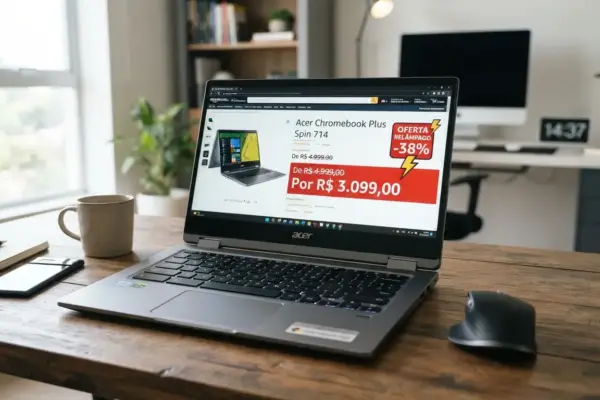 Acer Chromebook Plus Spin 714 tem preço reduzido em oferta relâmpago de 38%
